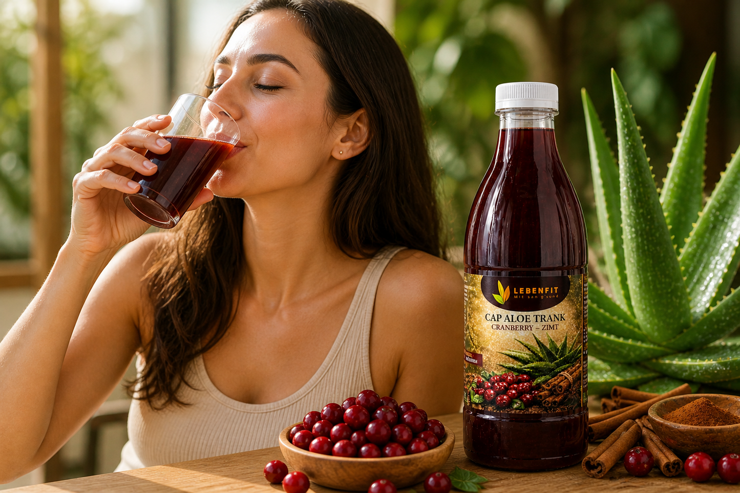 Kap Aloe Trank CRANBERRY & Zimt 1 Liter