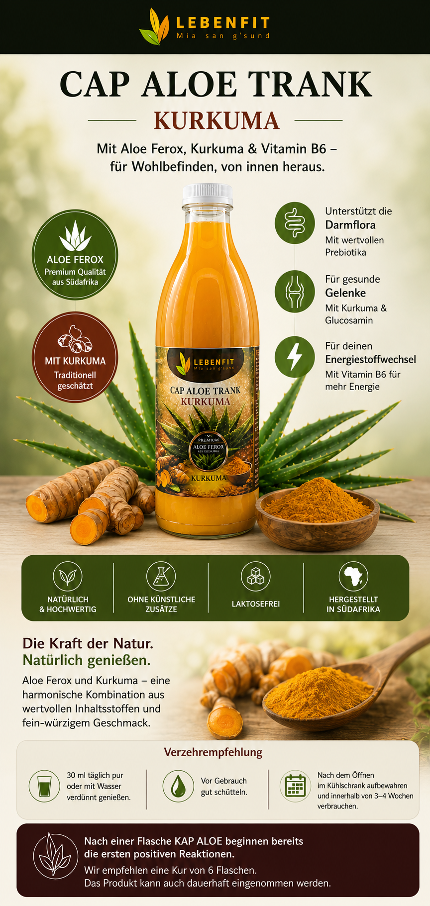 KAP ALOE Trank Kurkuma 1 Liter
